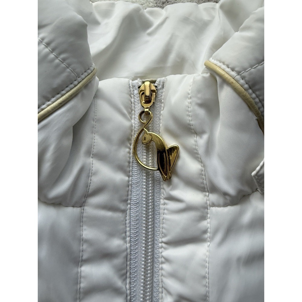 Baby Phat Puffer Jacket Long Women's Size M Color White And Gold - Picture 7 of 14